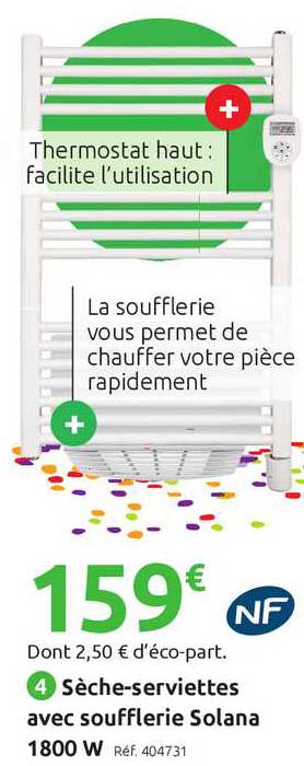 Sèche Serviettes Avec Soufflerie Solana 1800 W