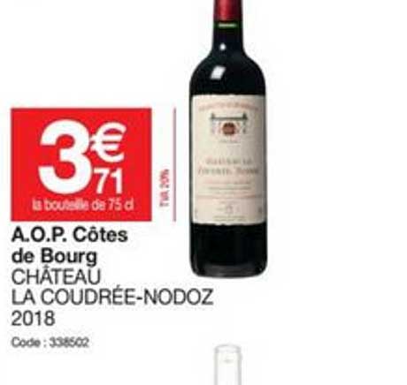 a.o.p. côtes de bourg château la coudrée nodoz 2018