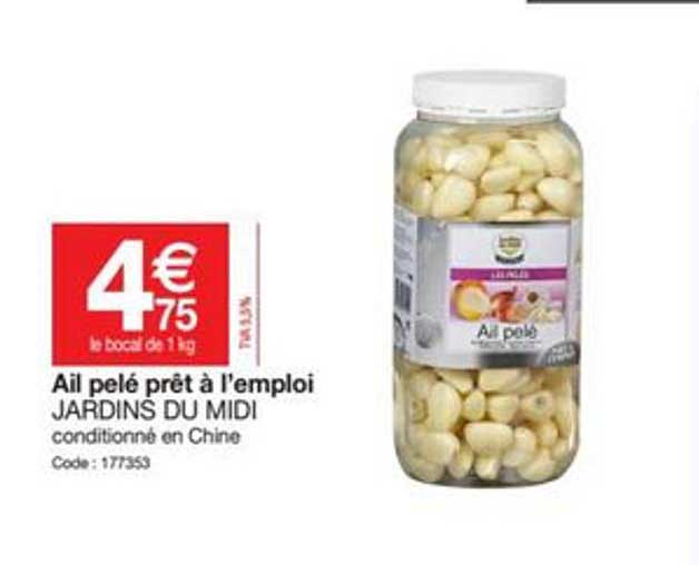 ail pelé prêt à l'emploi jardin du midi