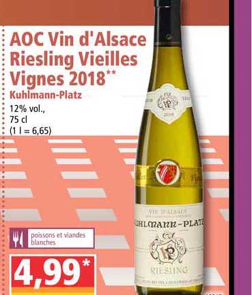 aoc vin d'alsace riesling vieilles vignes 2018 kuhlmann platz