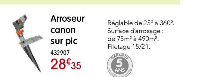 arroseur canon sur pic