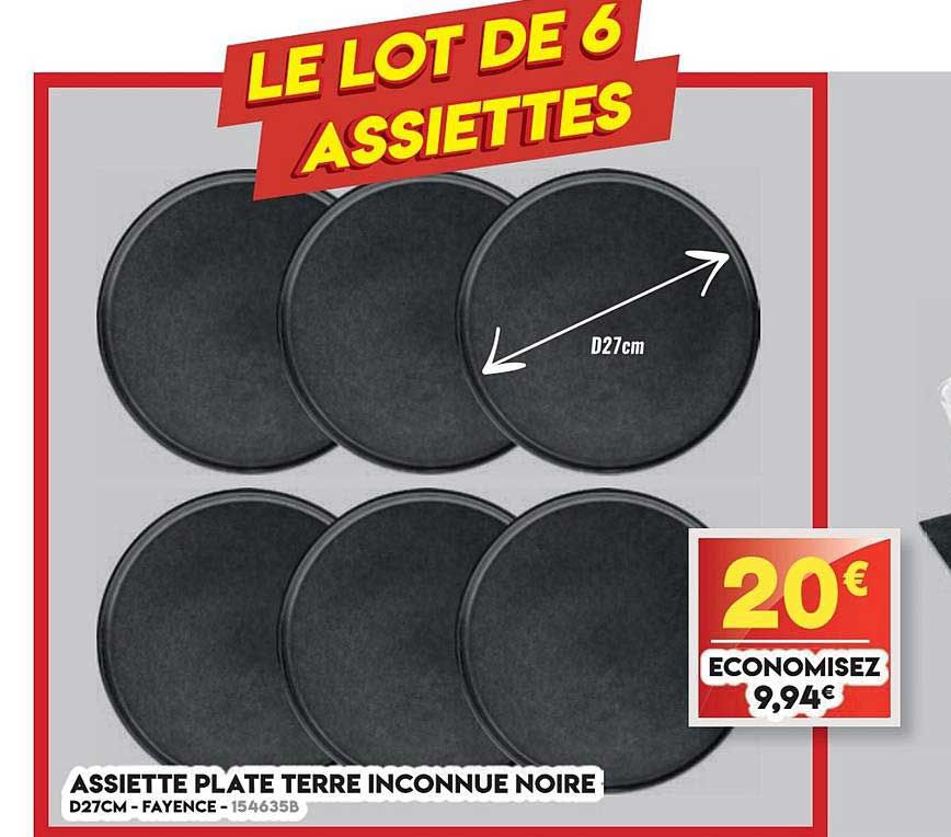assiette plate terre inconnue noire