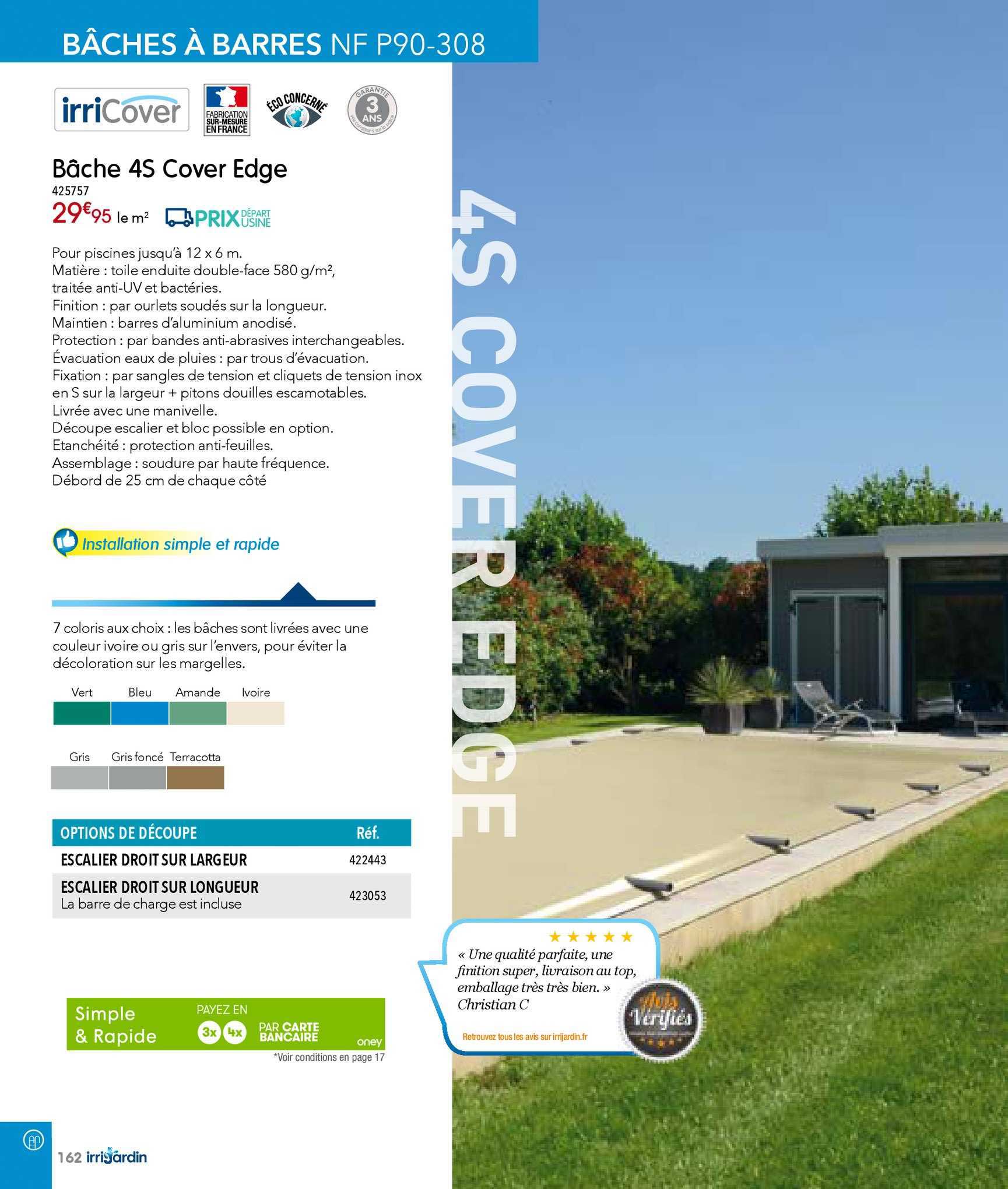 bâche 4s cover edge irricover