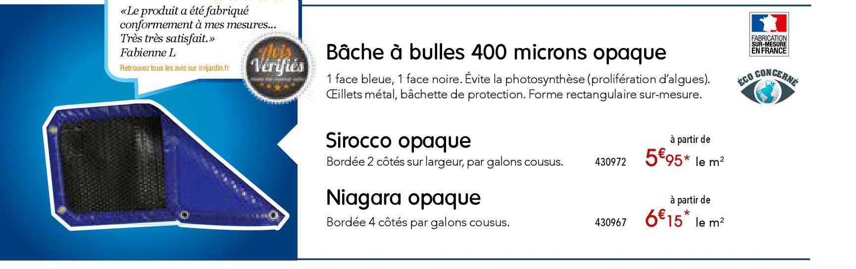 Bâche à Bulles 400 Microns Opaque