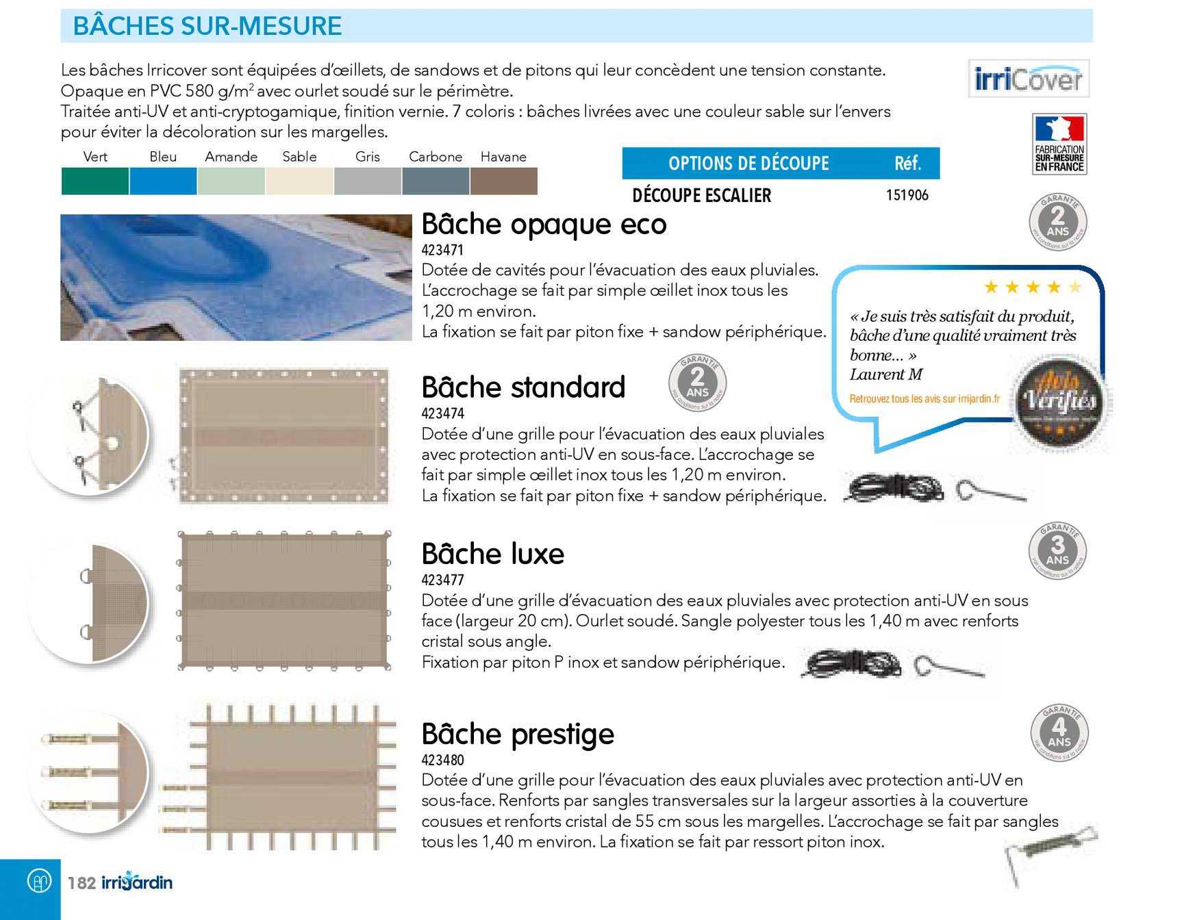 bâches sur mesure irricover