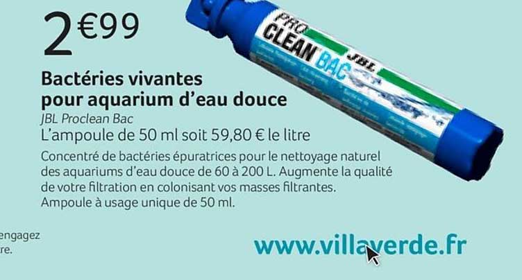 bactéries vivantes pour aquarium d'eau douce villaverde jbl proclean bac