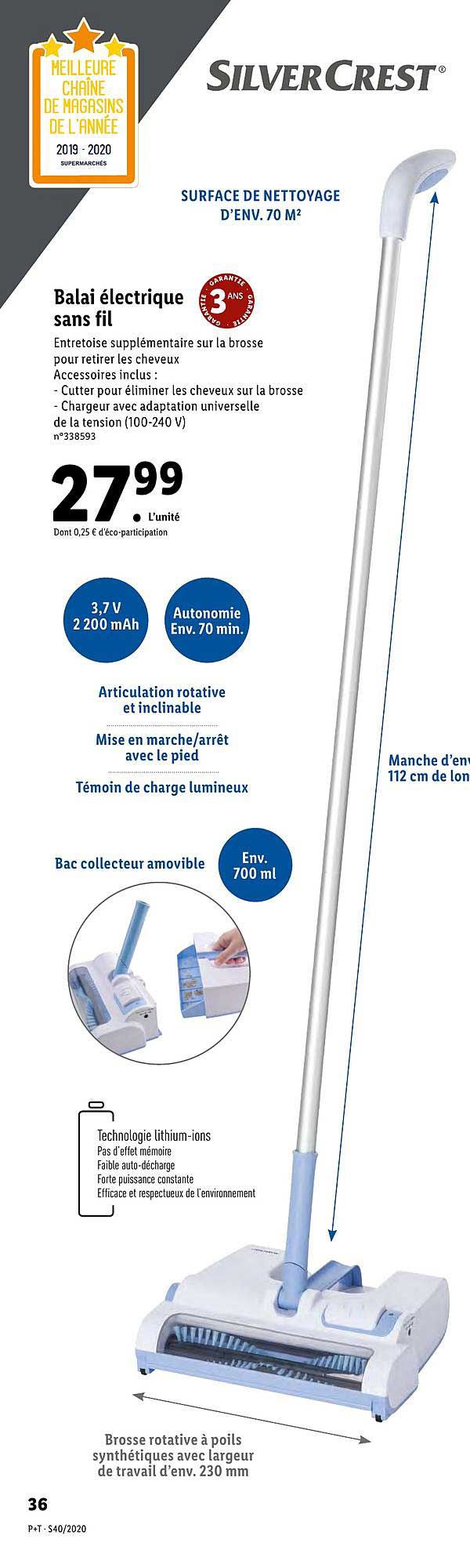 Balai électrique Sans Fil Silvercrest