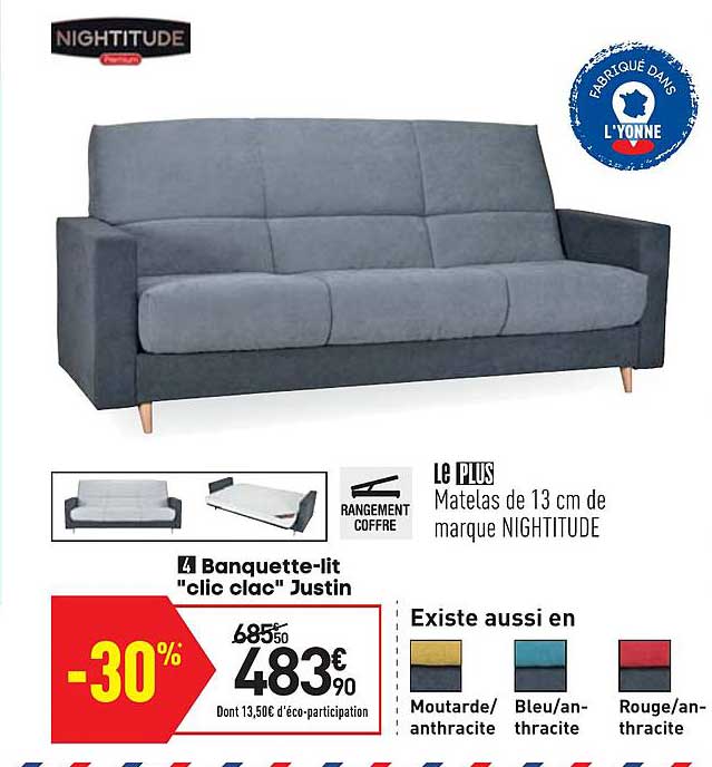 banquette lit clic clac justin nightitude