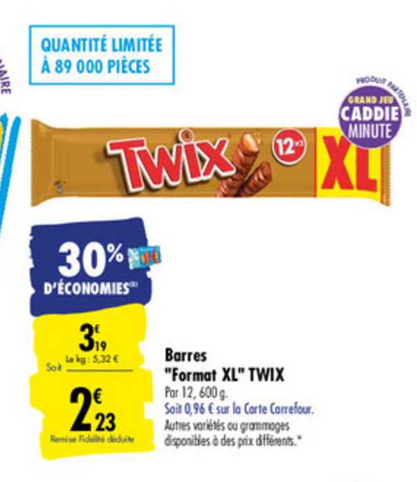 barres "format xl" twix