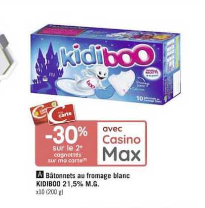 bâtonnets au fromage blanc kidiboo 21.5% m.g.