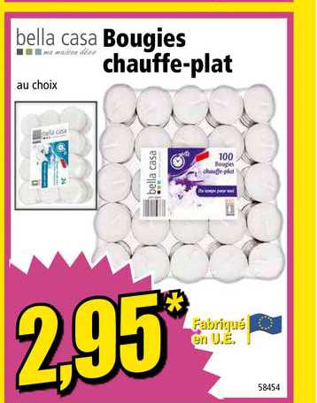 bella casa bougie chauffe plat