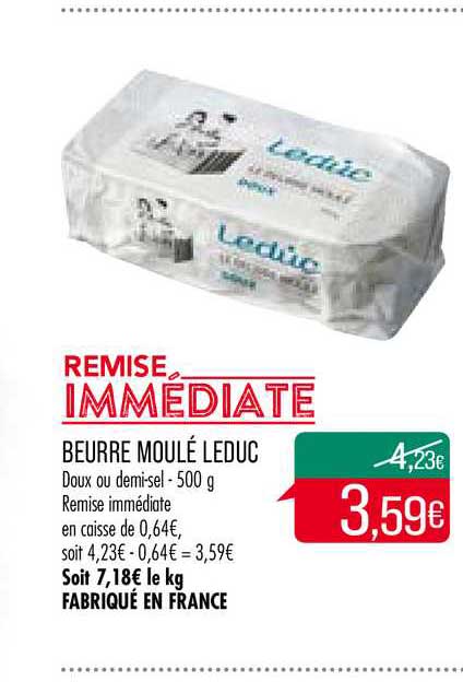 beurre moulé leduc remise immédiate