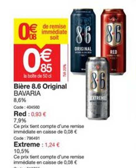 bière 8.6 original bavaria red extreme