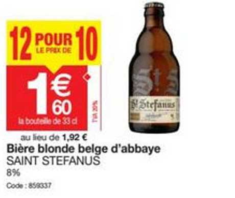 Bière Blonde Belge D'abbaye Saint Stefanus