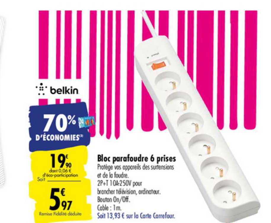 bloc parafoudre 6 prises belkin