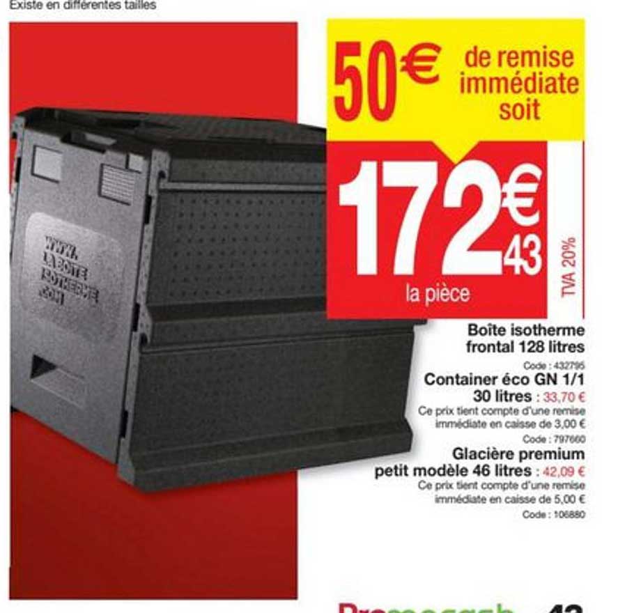 Boîte Isotherme Frontal 128 Litres Container éco Gn 1 1 30 Litres Glacière Premium Petit Modèle 46 Litres