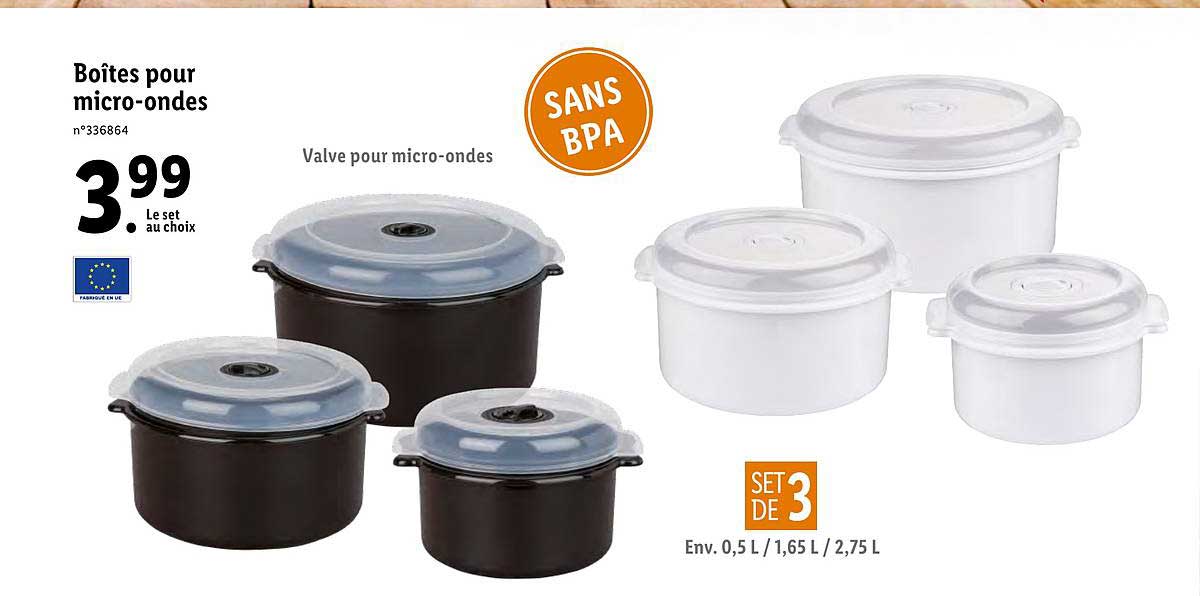 boîtes pour micron ondes