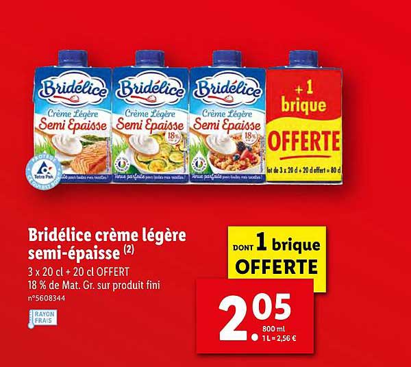 bridélice crème légère semi épaisse