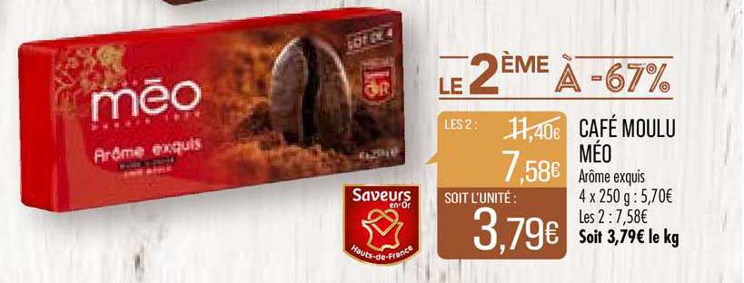 Café Moulu Méo Le 2ème à -67%