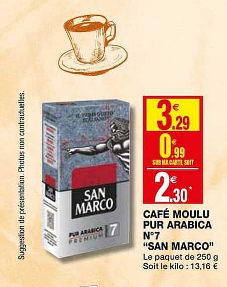 café moulu pur arabica n°7 san marco