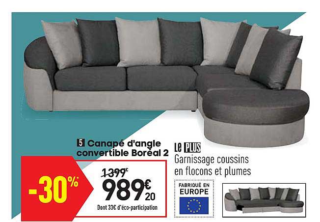 canapé d'angle convertible boréal 2