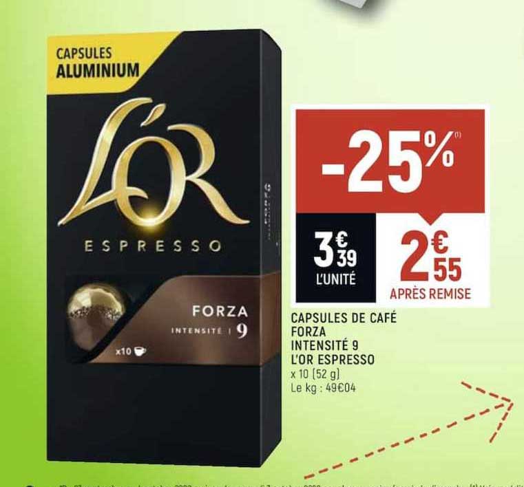 Capsules De Café Forza Intensité 9 L'or Espresso -25%
