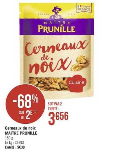 cerneaux de noix maître prunille -68% sur le 2e
