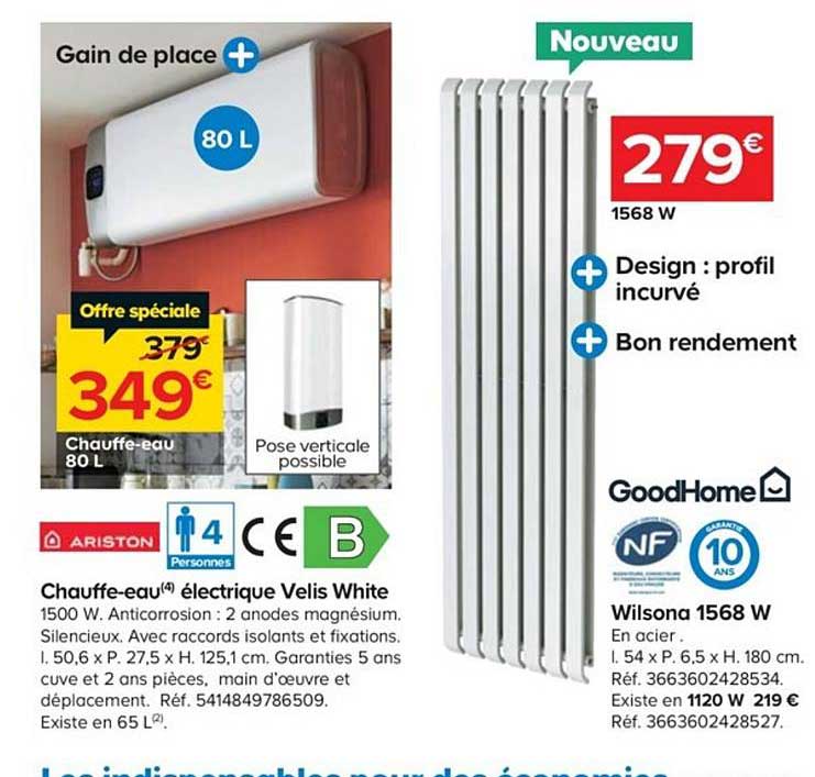 chauffe eau électrique velis white