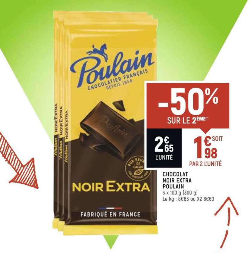 Chocolat Noir Extra Poulain -50% Sur Le 2ème