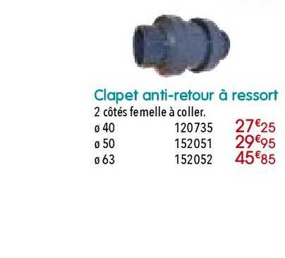 clapet anti retour à ressort