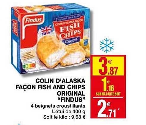 colin d'alasaka façon fish and chips findus