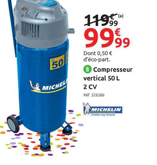 Compresseur Vertical 50 L 2 Cv Michelin