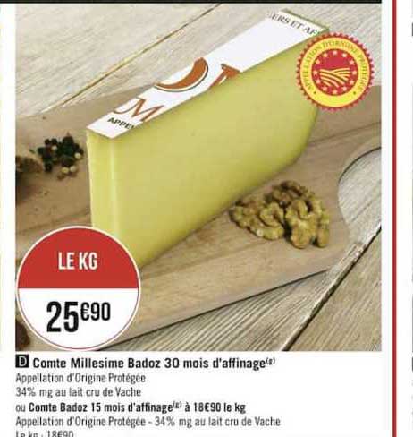 comte millesime badoz 30 mois d'affinage