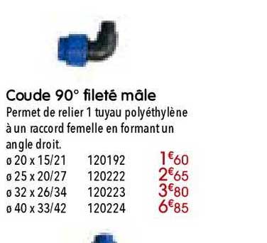 coude 90° fileté mâle