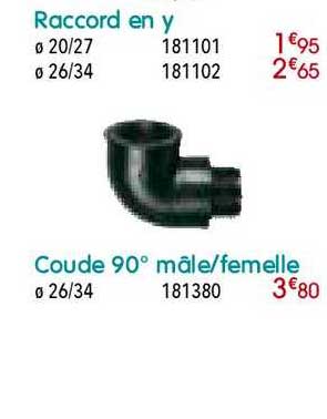 coude 90° mâle femelle raccord en y
