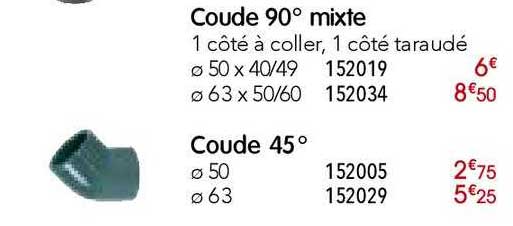 coude 90° mixte coude 45°