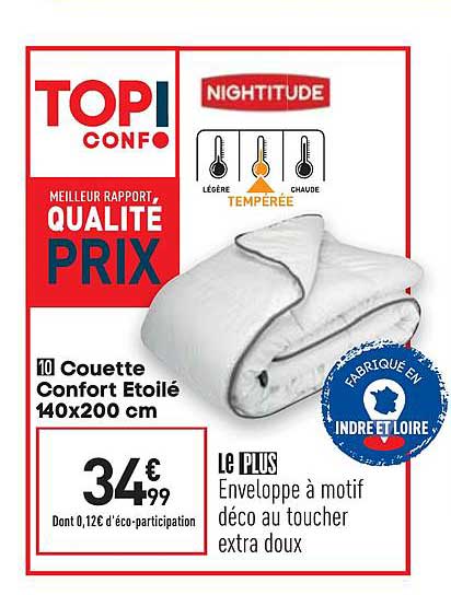 couette confort étoilé 140x200 cm nightitude