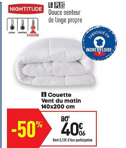 couette vent du matin 140x200 cm nightitude