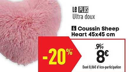 coussin sheep heart 45x45 cm