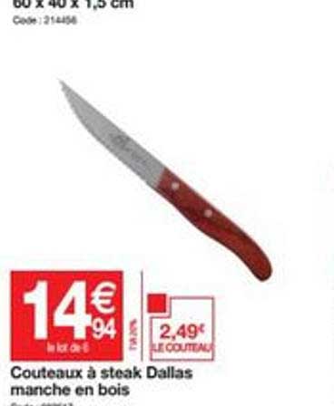 Couteaux à Steak Dallas Manche En Bois