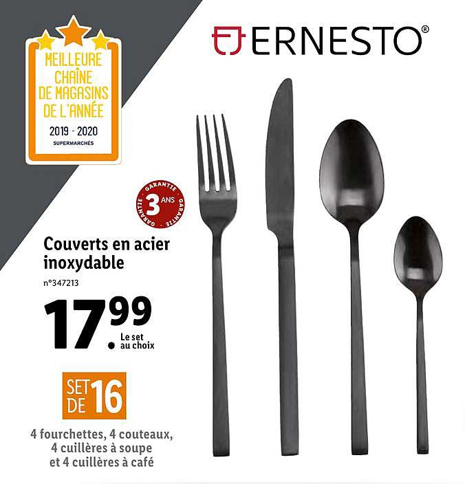 couverts en acier inoxydable ernesto