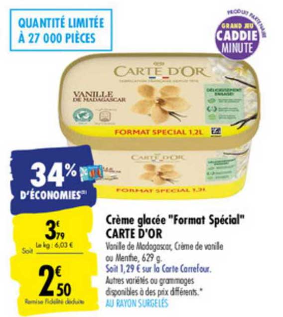 crème glacée "format spécial" carte d'or