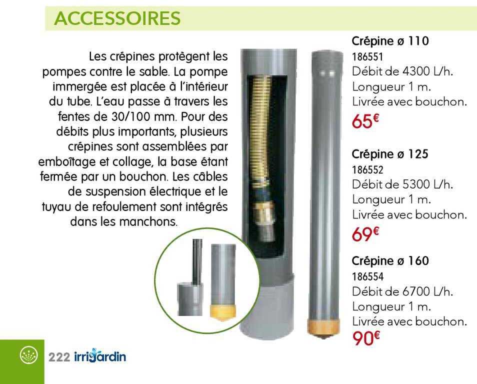 crépine 110 crépine 125 crépine 160