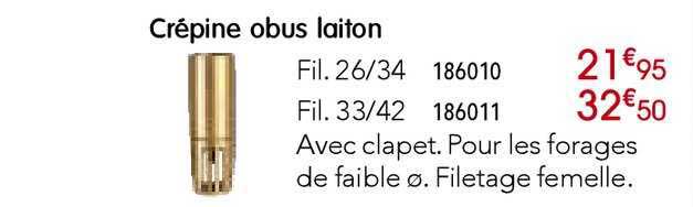 Crépine Obus Laiton