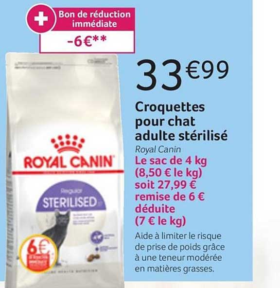 croquettes pour chat adulte stérilisé royal canin