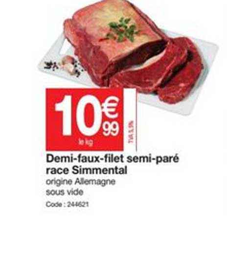 demi faux filet semi paré race simmental