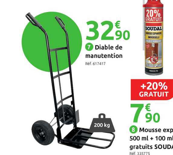 diable de manutention mousse exp 500 ml + 100 m gratuits souda