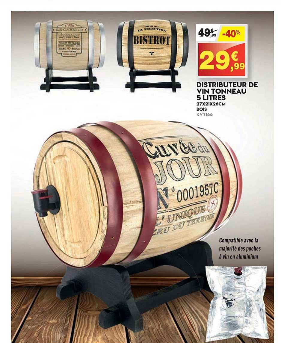 distributeur de vin tonneau 5 litres