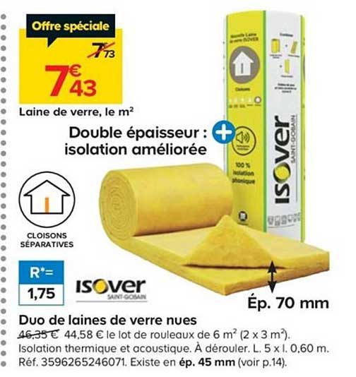 duo de laine de verre nues isover saint gobain