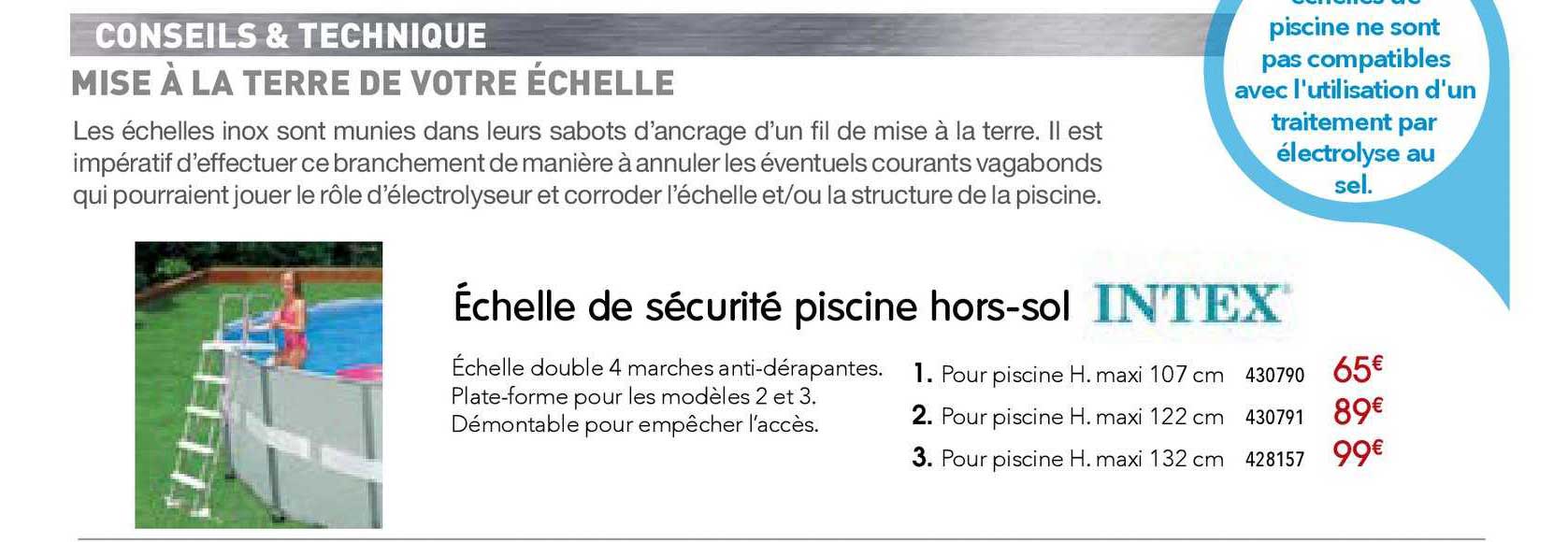 échelle de sécurité piscine hors sol intex